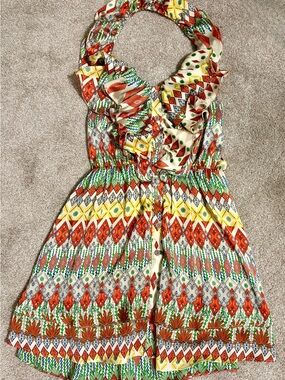 Hot & Delicious Multicolor Smocked Halter Top